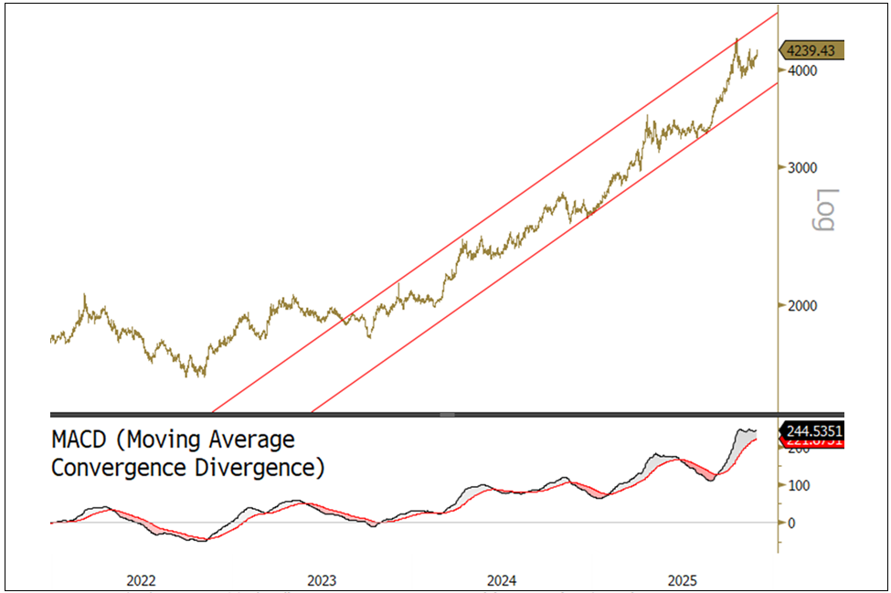 Figure 1. Spot Gold’s Rising Channel