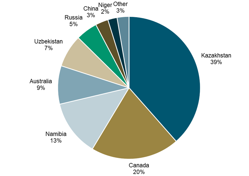 Figure 4. Uranium Production by Country (2023)