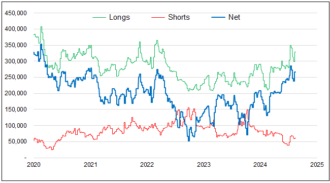 Figure 4. CFTC Gold Futures (2020-2024)